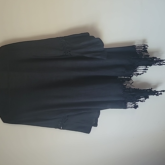 Fringe EmbellishCardigan Gothic Glam Witchy Waterfall Sweater Long Sleeves  SZ1X - Picture 10 of 12